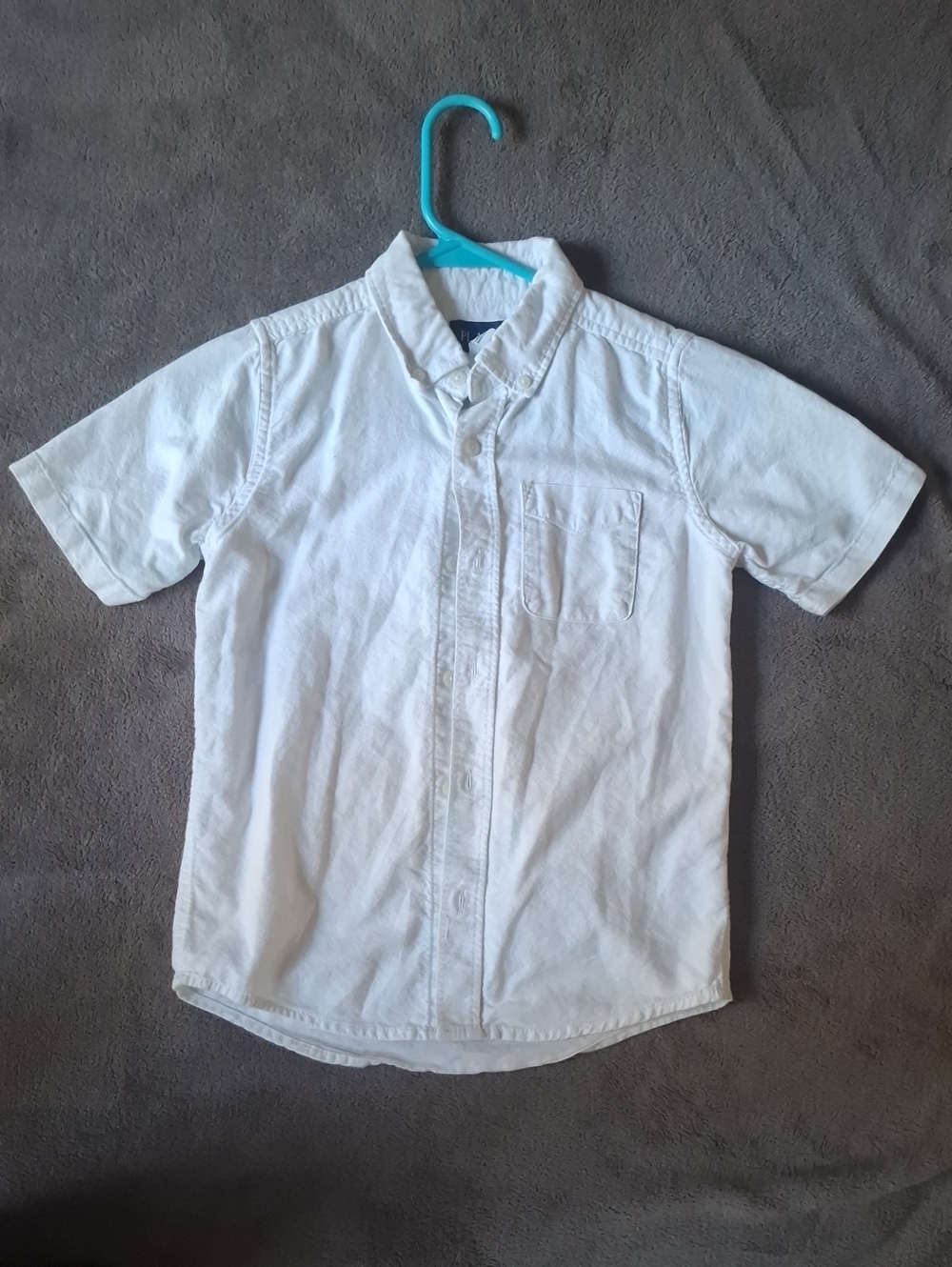 Place White Short-Sleeve Button Down Shirt - Kids